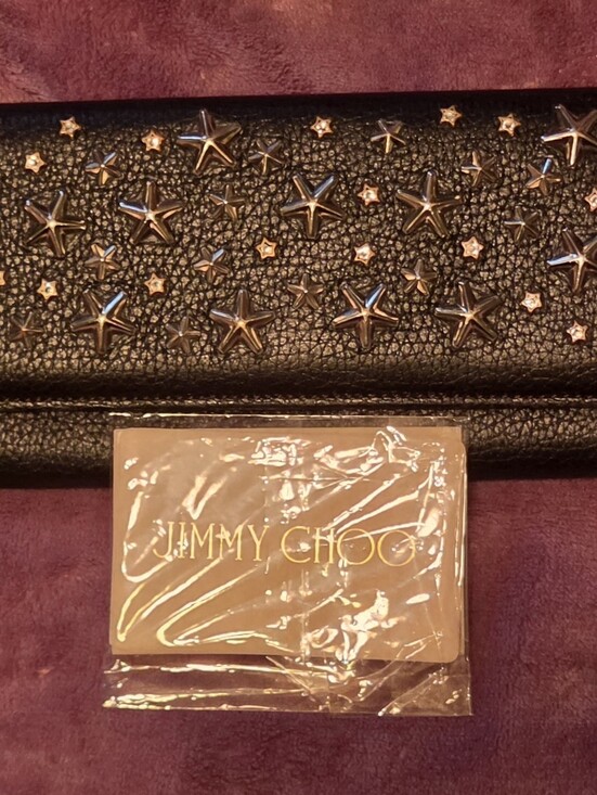 Jimmy Choo Handbags - JIMMY CHOO NINO BLACK LONG SNAP WALLET